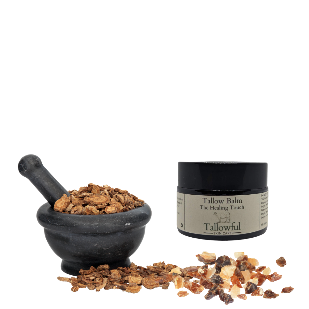 The Healing Touch is an Organic Frankincense, Calendula, and Myrrh Tallow Balm - Healing and Restorative Formula for Healthy Skin